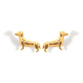 Aretes de perros salchicha vista frontal
